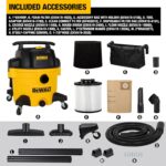 DeWALT DXV09P - Aspiradora en húmedo y seco de 9 galones, color amarillo