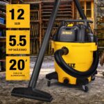 DEWALT Aspiradora húmeda/seca de poliéster de 12 galones, aspiradora de taller de 5.5 HP, aspiradora húmeda para taller,