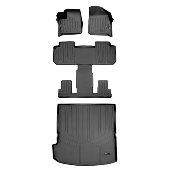 Juego de Alfombrillas MAXLINER A0343 B0345 D0343 3 Filas y Forro de Carga Negro para Chevrolet Traverse 2018-2023 con As