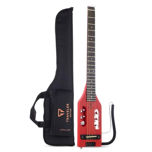 Traveler Guitar Guitarra acústica eléctrica-acústica ultraligera, color rojo vintage