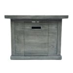 Fogata para Exteriores Christopher Knight Home Ellington 302825 Cuadrada Gris con Patrón de Madera