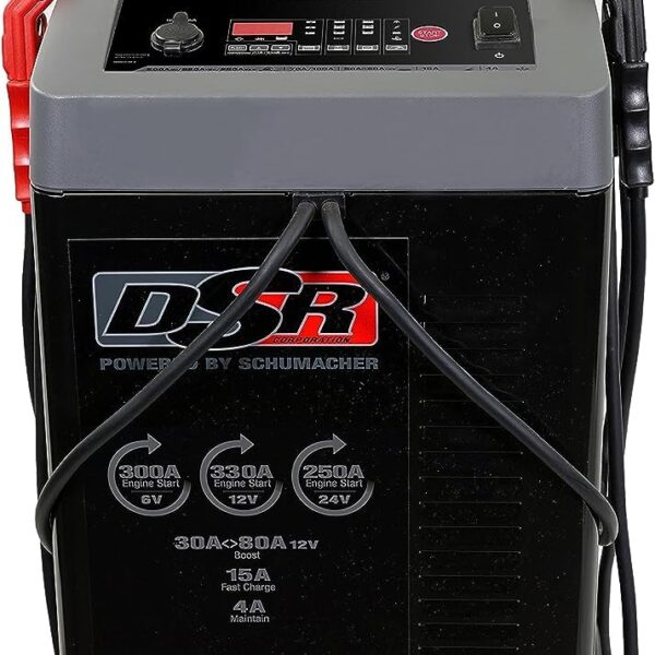 Cargador de Batería y Arrancador de Motor Schumacher DSR124 6V 12V 24V 330A con Ruedas