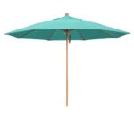 Sombrilla de Patio California Umbrella Aruba Modelo ALTO118002-5416-DWV 11 Pies Redonda Marco de Aluminio Acabado Platea