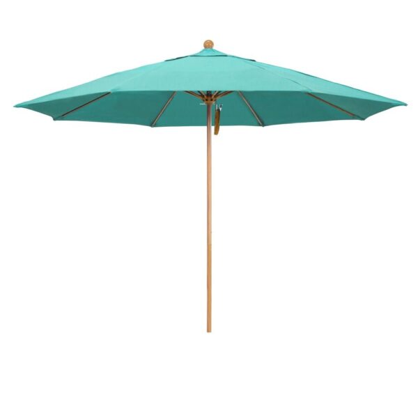 Sombrilla de Patio California Umbrella Aruba Modelo ALTO118002-5416-DWV 11 Pies Redonda Marco de Aluminio Acabado Platea