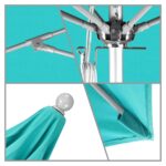Sombrilla de Patio California Umbrella Aruba Modelo ALTO118002-5416-DWV 11 Pies Redonda Marco de Aluminio Acabado Platea