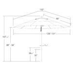 Sombrilla de Patio California Umbrella Venture Series 11 pies Redonda Tela Sunbrella Cian Marco de Aluminio Polea de Ace