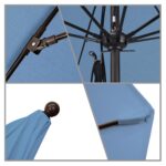 Sombrilla de Patio California Umbrella Venture Series 11 pies Redonda Tela Sunbrella Cian Marco de Aluminio Polea de Ace