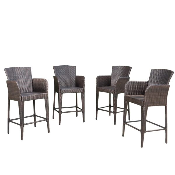 Taburete de Mimbre Christopher Knight Home 298926 45 Pulgadas Juego de 4 Piezas Multimarrón