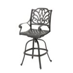 Taburetes de Bar Christopher Knight Home Alfresco 301285 Aluminio Fundido Bronce Giratorio Juego de 2 Piezas