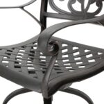 Taburetes de Bar Christopher Knight Home Alfresco 301285 Aluminio Fundido Bronce Giratorio Juego de 2 Piezas