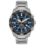 Reloj Citizen Eco-Drive Brycen BL5558-58L Super Titanio Cronógrafo Esfera Azul Diámetro 43 milímetros
