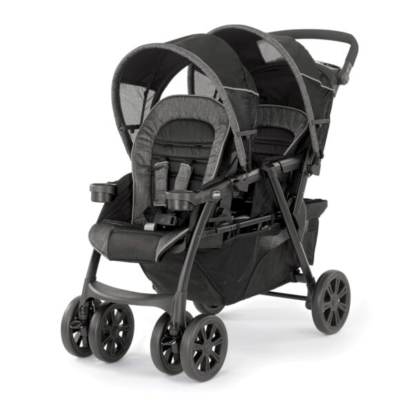 Cochecito Doble Chicco Cortina Together Minerale Negro Plata Reclinable