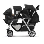 Cochecito Doble Chicco Cortina Together Minerale Negro Plata Reclinable