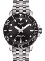 Reloj Tissot Seastar 1000 T1204071105100 para hombre caja de acero inoxidable 316L 42.9 milímetros esfera negra correa g