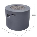 Fogata para Patio Christopher Knight Home Aidan 305081 Hormigón Ligero Gris Oscuro 40000 BTU 31 Pulgadas