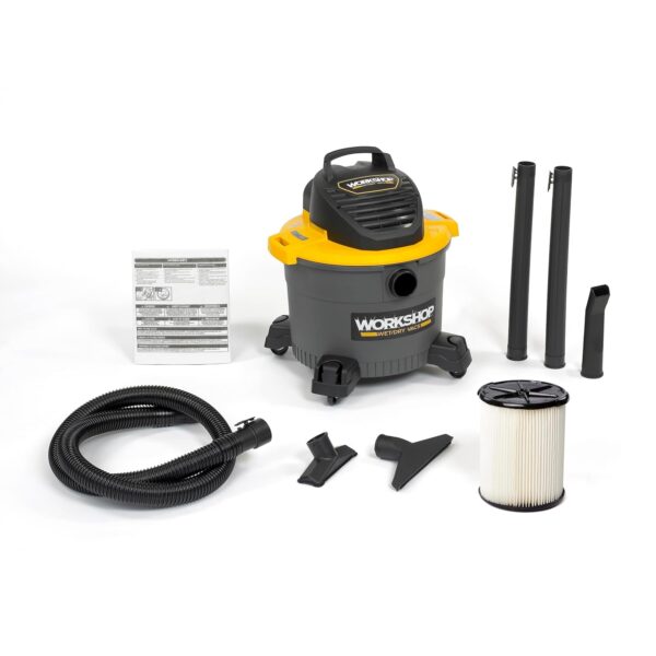 WORKSHOP Wet/Dry Vacs Shop Vacuum WS0915VA - Aspiradora de uso general en seco y húmedo de 9 galones, 4.25 Pico HP con f