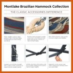 Hamaca Brasileña Classic Accessories 50-025-INDIGO-RT con Soporte de Acero Azul Índigo 82 x 58 Pulgadas