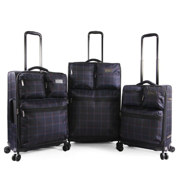 Juego de Maletas Original Penguin Norton 3 Piezas Expandibles con Ruedas Giratorias Azul Marino a Cuadros