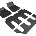 Alfombrilla de Piso 3D MAXpider Kagu Modelo L1TL00201509 Negro Compatible con Tesla Model X No Plegable 7 Asientos 2016-