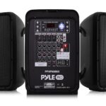Pyle Sistema de altavoces PA Bluetooth portátil – Kit de amplificador de 8 canales de 600 vatios con subwoofer de 8 pulg