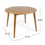 Juego de Comedor Christopher Knight Home Keth Outdoor 5 Piezas Madera de Acacia Acabado Teca
