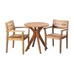 Juego de Bistró Christopher Knight Home Addison 305029 3 Piezas Madera de Acacia Acabado Teca