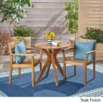 Juego de Bistró Christopher Knight Home Addison 305029 3 Piezas Madera de Acacia Acabado Teca