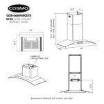 COSMO COS-668WRCS75 - Campana extractora de montaje en pared de 30 pulgadas, colección Vista, 380 CFM, canalizada, contr