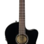 Fender CN-140SCE Thinline - Guitarra acústica de cuerda de nailon para concierto, con 2 años de garantía, color negro, c