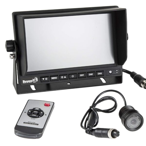Sistema de Observación Trasera Buyers Products 8883020 Cámara de Visión Nocturna con Monitor 7.17 Pulgadas y Control Rem