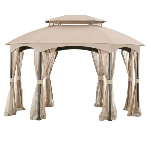 Toldo de Repuesto y Red Garden Winds LCM1397BCN-RS para Gazebo Manhattan 10 x 12 pies Modelo L-GZ1138PST Beige RipLock 3