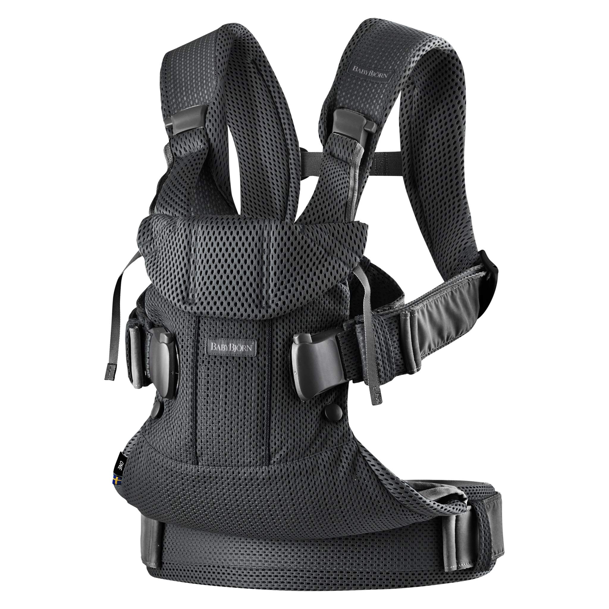 BabyBjörn Nuevo Portabebés One Air Edición 2019, malla, negro, talla única (098025US) (paquete de 1)