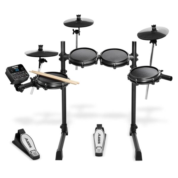 Kit Alesis Turbo Mesh – Set de batería eléctrica con más de 100 sonidos, almohadillas de tambor de malla silenciosas, ba