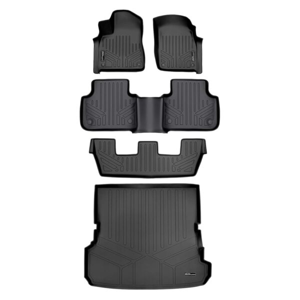 Juego de Alfombrillas MAXLINER 3 Filas y Forro de Carga Ajuste Personalizado Audi Q7 SQ7 2017-2025 Negro