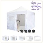 Toldo Impact Canopy 40120001 10x10 Pies con 4 Paredes Laterales Bolsas de Peso y Bolsa con Ruedas Color Blanco
