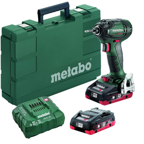 Destornillador de Impacto Inalámbrico Metabo 602396520 SSD 18 LTX 200 BL 18V Hueco Hexagonal 1/4 Pulgada 200 Nm con 2 Ba