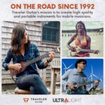 Traveler Guitar Guitarra eléctrica ultraligera color negro mate zurdo portátil eléctrico con reposarazo extraíble, escal