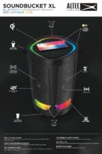 Bocina Bluetooth Altec Lansing Soundbucket XL IMW899 Impermeable IP67 Luces LED 20 Horas de Reproducción Carga Inalámbri