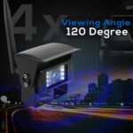 Cámara de Respaldo Inalámbrica Pyle PLCMTR83QIR Monitor LCD de 7 Pulgadas Vista Cuádruple 4 Cámaras Grabación DVR Visión