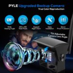 Cámara de Respaldo Inalámbrica Pyle PLCMTR83QIR Monitor LCD de 7 Pulgadas Vista Cuádruple 4 Cámaras Grabación DVR Visión