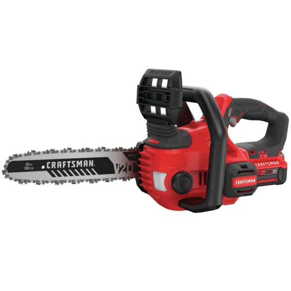Motosierra Inalámbrica CRAFTSMAN CMCCS620M1 V20 12 Pulgadas Batería 4.0 Ah Color Rojo