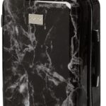 Maletín rígido BeBe Luggage Reyna BE-PC-14821 21 pulgadas Mármol negro con 8 ruedas giratorias