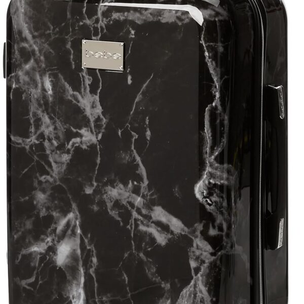 Maletín rígido BeBe Luggage Reyna BE-PC-14821 21 pulgadas Mármol negro con 8 ruedas giratorias
