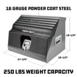 Powerbuilt Caja de herramientas portátil inclinada frontal de 26 pulgadas, portaherramientas escalonadas, acero de calib