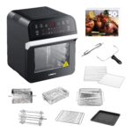 GoWISE USA GW44800-O Freidora de aire eléctrica de lujo de 12.7 cuartos de galón, 15 en 1, con asador y deshidratador +