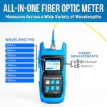 Jonard Tools FPM-50A Medidor de Potencia de Fibra Óptica de Alta Precisión (-50 a +26 dBm) con Adaptadores FC/SC/LC para