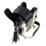 Bolso Cruzado Mary Frances Greatest Hits BAG 18-419 con Cuentas Diseño Guitarra Negro Blanco
