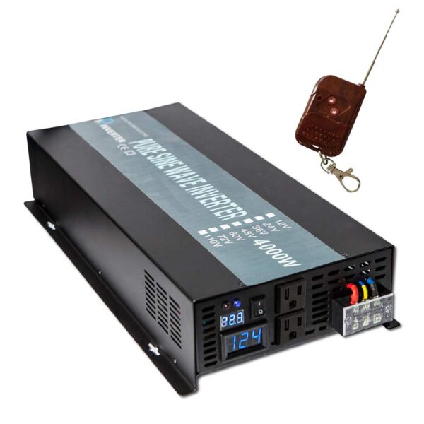 Inversor de Energía Solar WZRELB RBP400024VCRT 4000W 24V a 120V Onda Sinusoidal Pura con Control Remoto