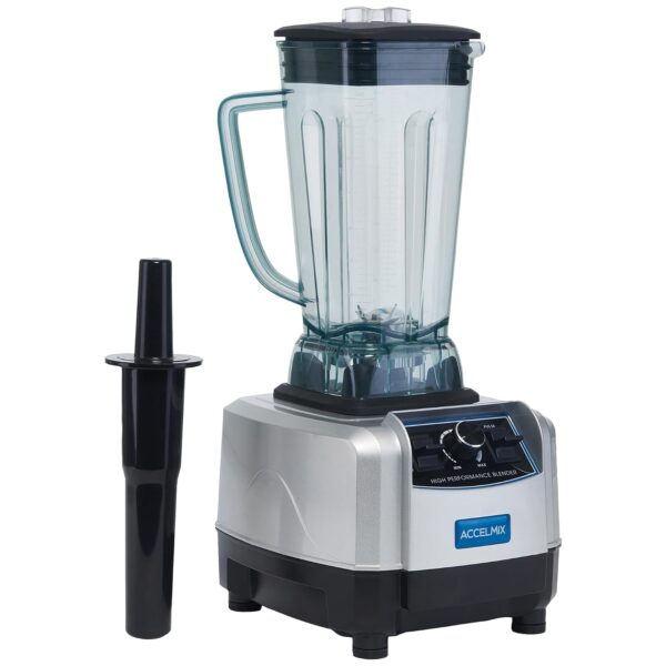 Winco XLB-1000 68 oz. Licuadora eléctrica comercial Accelmix 2 HP - 120V, 1450 W, gris