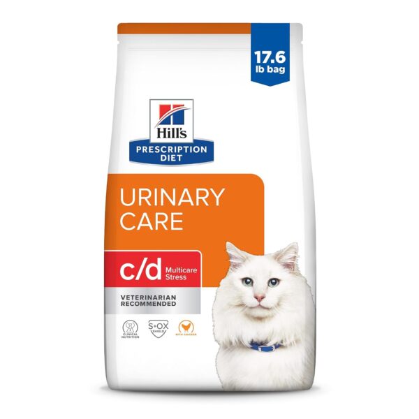 Comida seca para gatos Hill's Prescription Diet c/d Multicare Estrés Urinario con pollo bolsa 17.6 lb